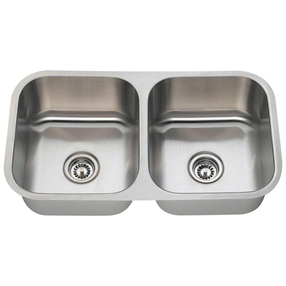 Polaris Sinks Undermount Stainless Steel 33 In Double Bowl Kitchen