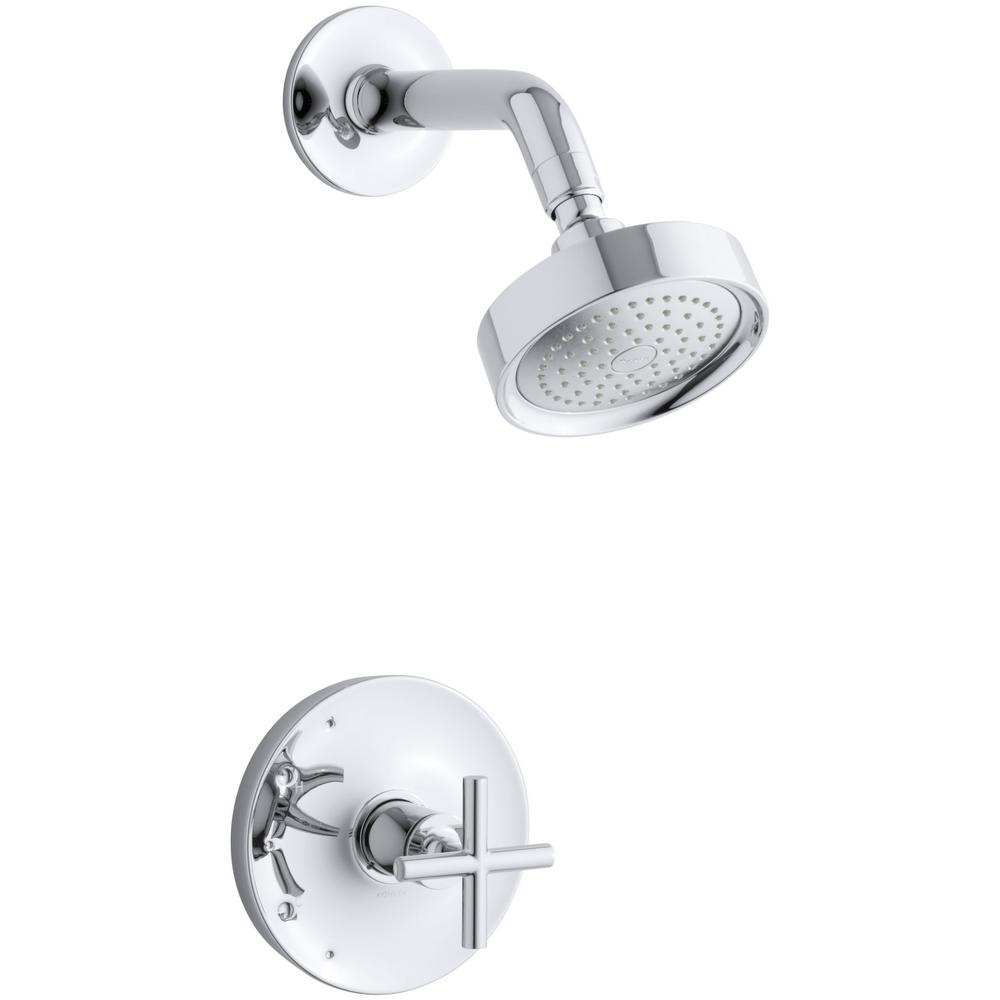KOHLER Purist 1-Spray 6.5 in. Single Wall Mount Fixed Shower Head in