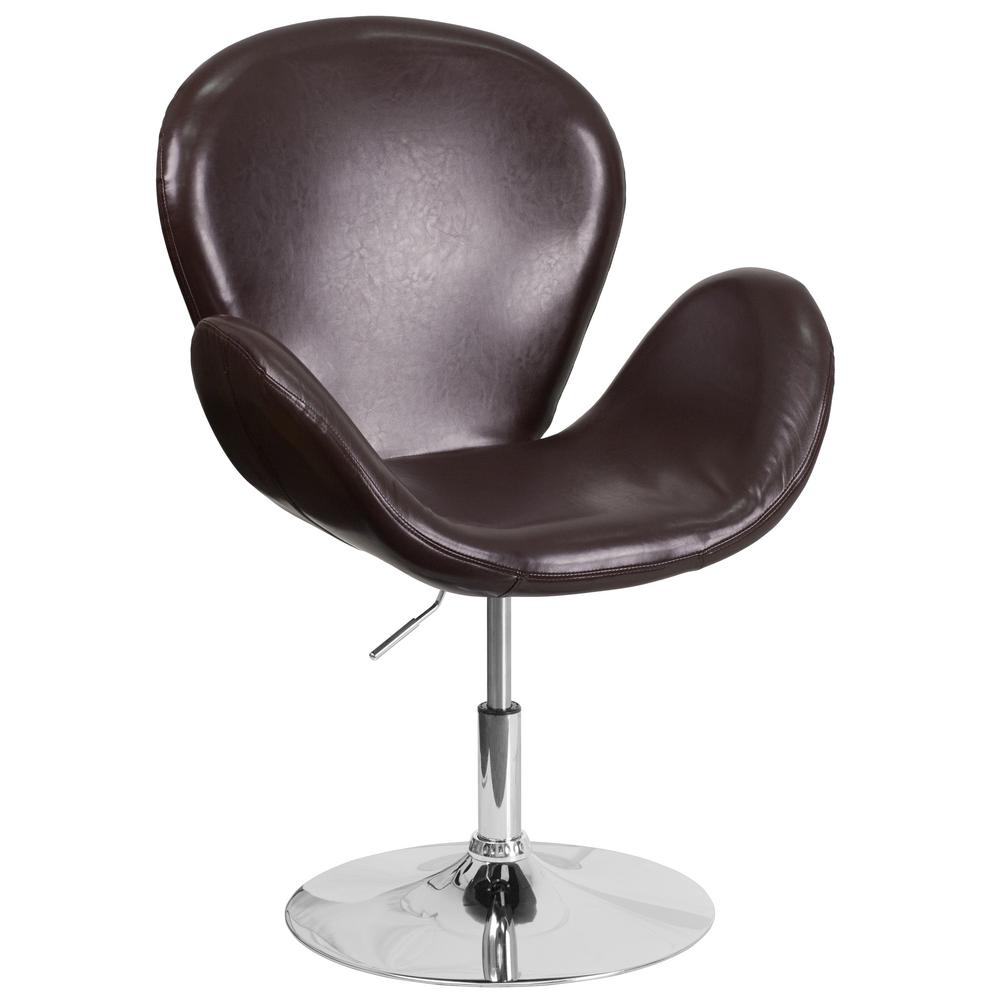 Flash Furniture Dark Brown Leather Reception ChairZB2BN The Home Depot