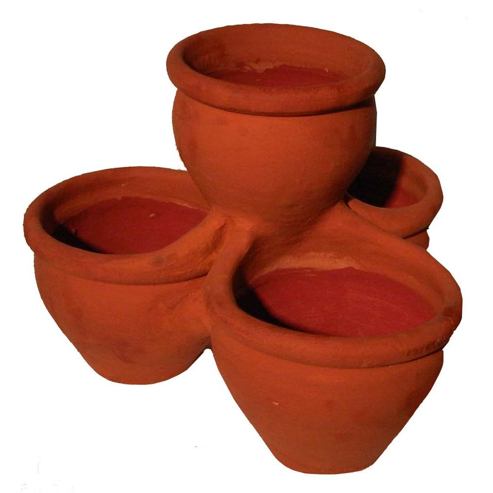 Margo Garden Products 18 In 4 Pocket Terra Cotta Clay Pot Le