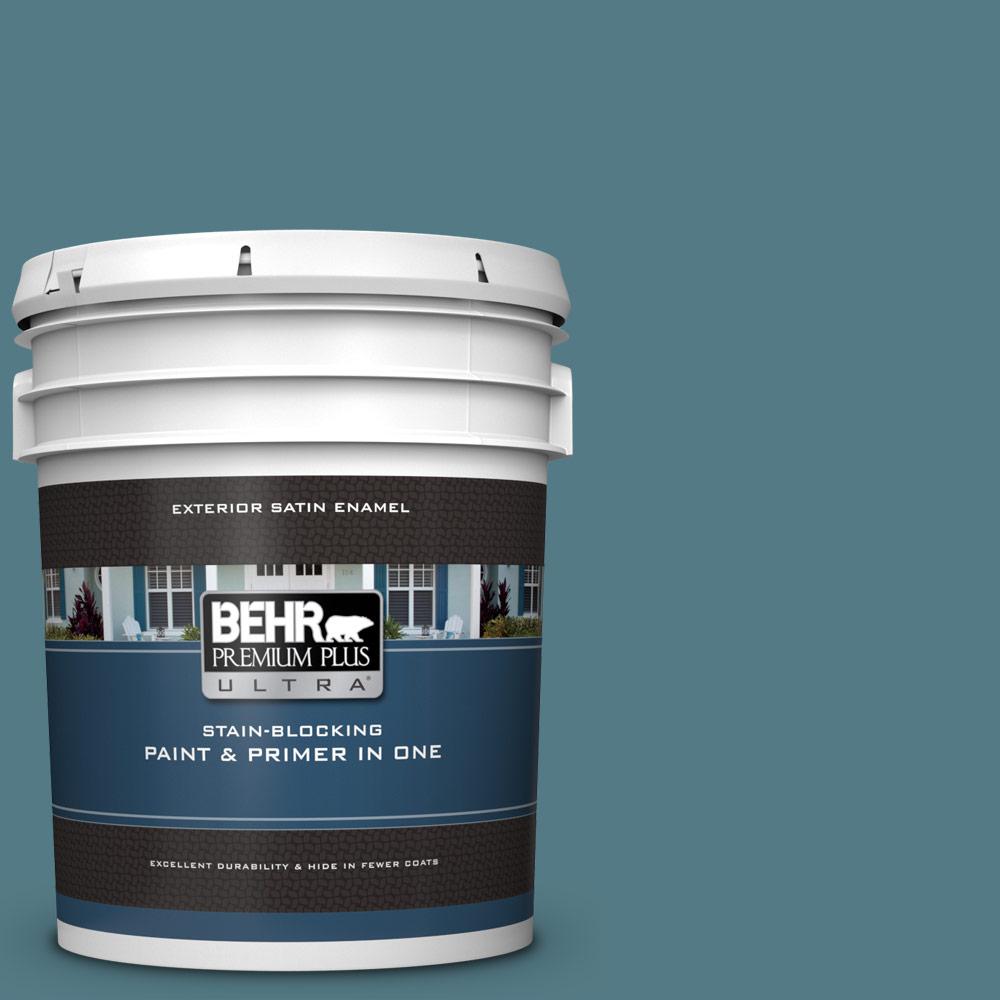 Behr Premium Plus Ultra 5 Gal 540f 5 Smokey Blue Satin Enamel