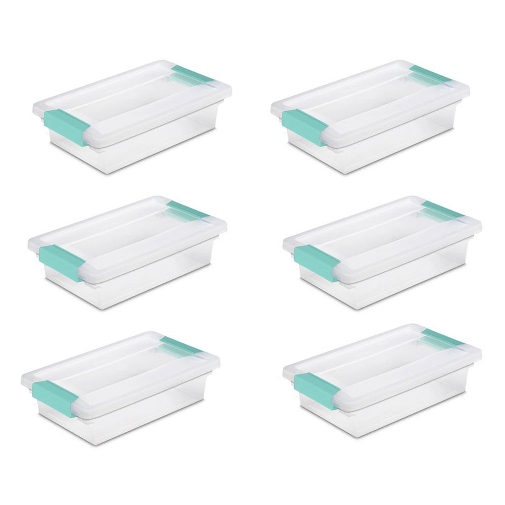 Sterilite Small File Clip Box Clear Storage Containers with Lid (6 Pack ...