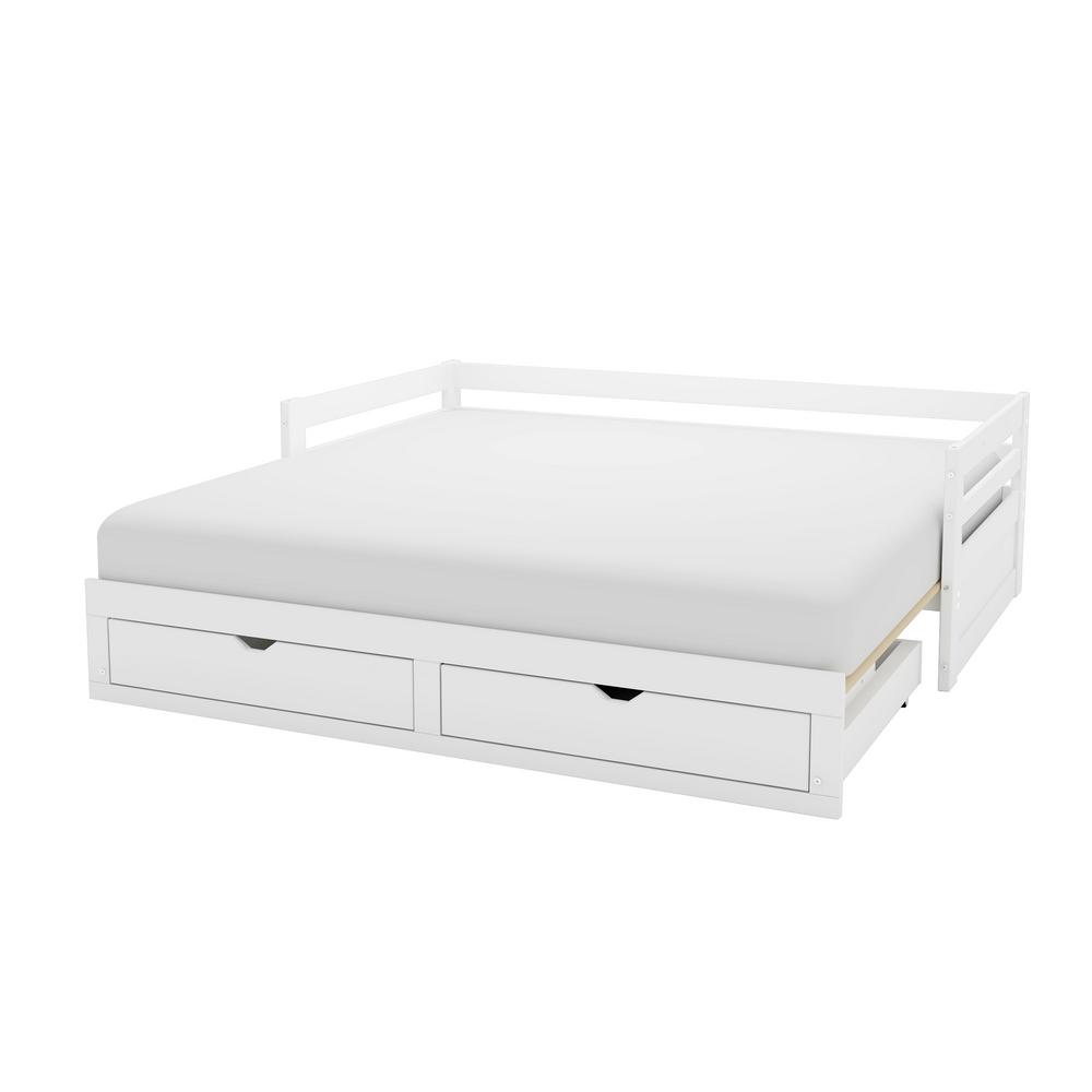 Alaterre Furniture Jasper White Twin To King Extending Day Bed