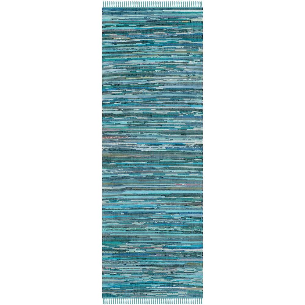 Safavieh Rag Rug Blue Multi 2 Ft 3 In X 14 Runner Rar121b Safavieh Rag Rug Blue Multi 2 Ft 3 In X 14