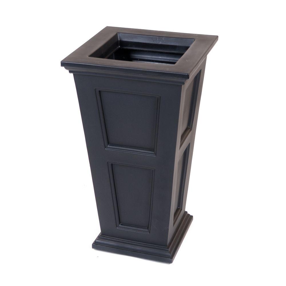 Mayne Fairfield 16 In. Square Black Plastic Column Planter-5829B - The ...