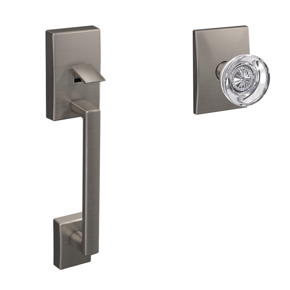 Schlage Custom Satin Nickel Century Entry Door Handleset and Hobson