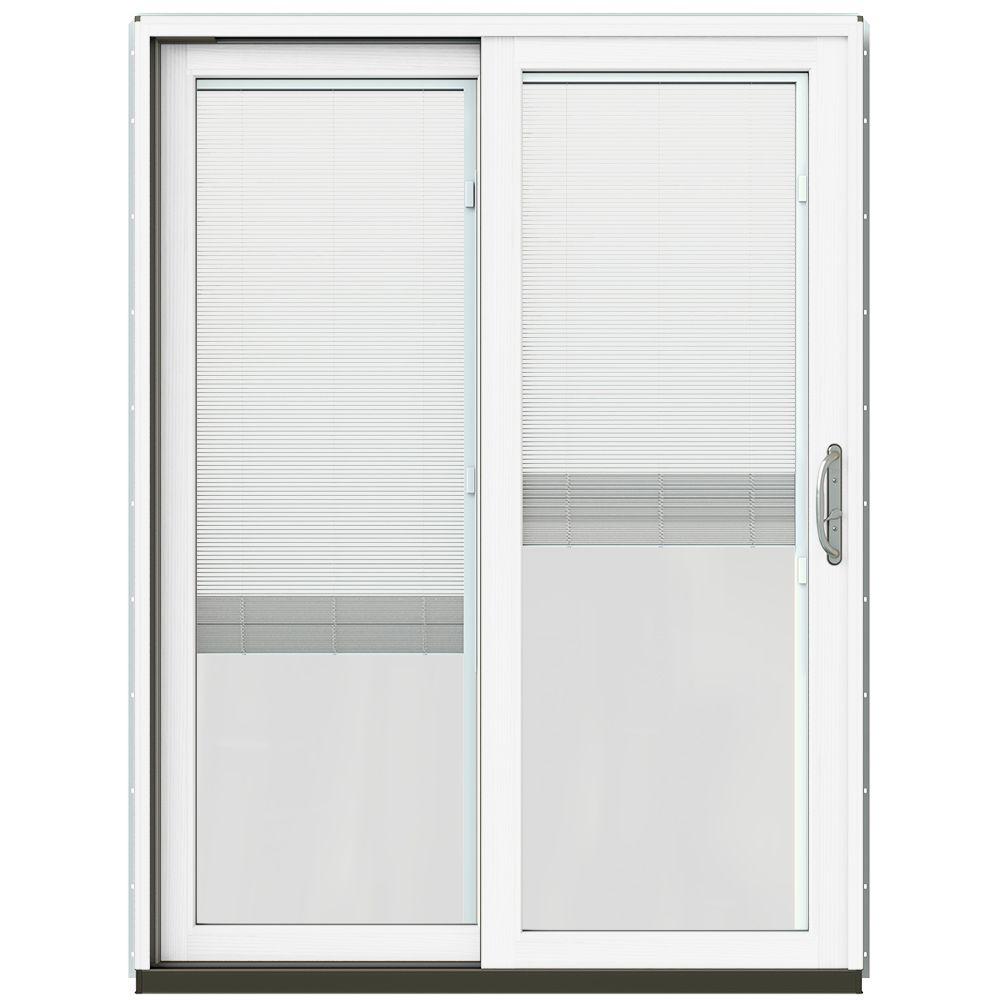 JELDWEN 591/4 in. x 791/2 in. W2500 Black Prehung LeftHand CladWood Sliding Patio Door
