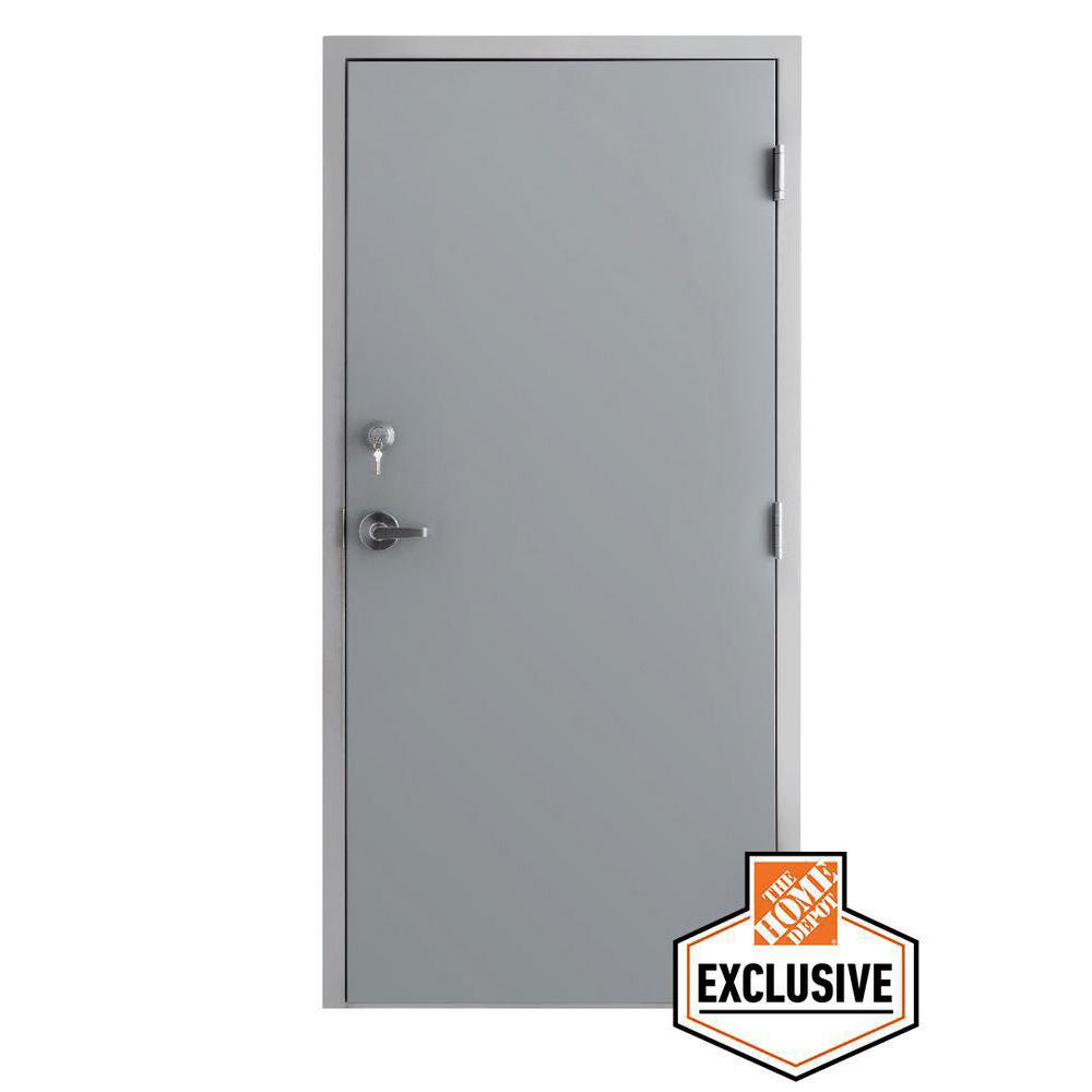 Armor Door 36 in. x 80 in. Left Hand Galvanneal Steel Mill Primed
