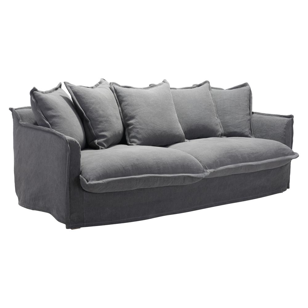 Zuo Livingston Charcoal Gray Sofa 101015 The Home Depot