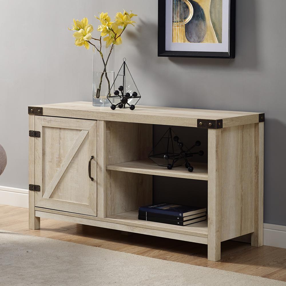 Walker Edison Furniture Company 44 In White Oak Rustic Farmhouse