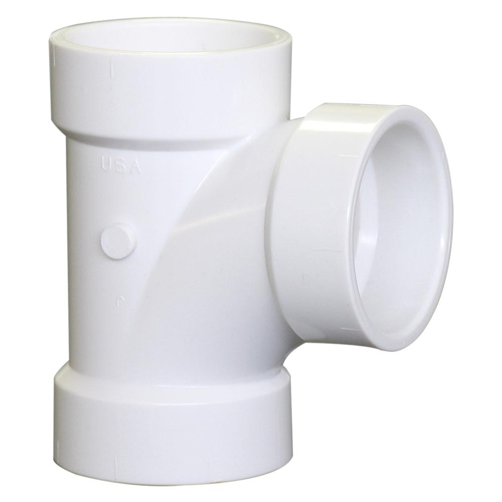 Reducing Sanitary Tee 4 Spigot x 4 Hub x 2 Hub Spears P404 Series PVC DWV Pipe Fitting