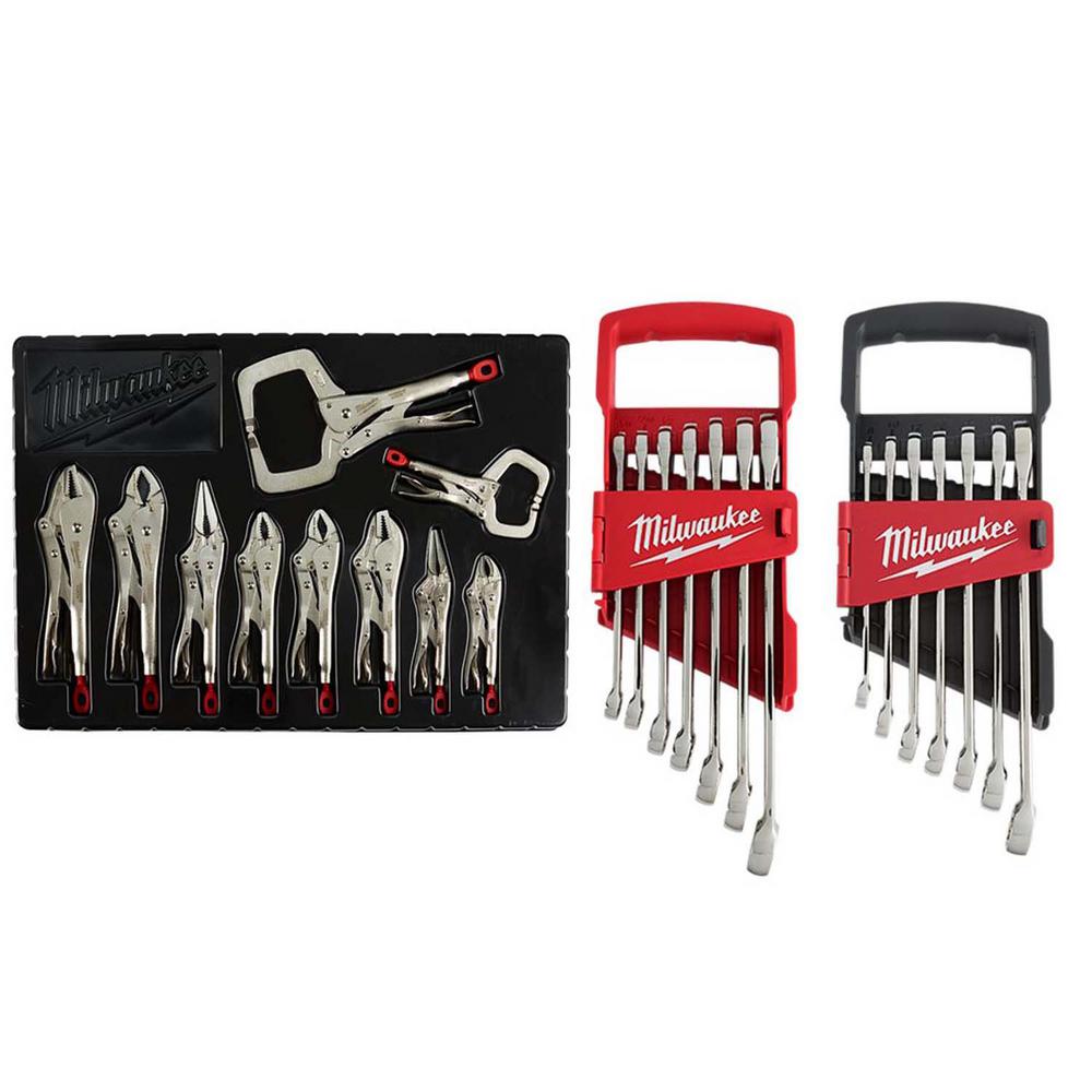 Milwaukee Torque Lock Locking Pliers Kit with Combination Metric and SAE Wrench Mechanics Tool Set (24-Piece) was $277.0 now $179.0 (35.0% off)