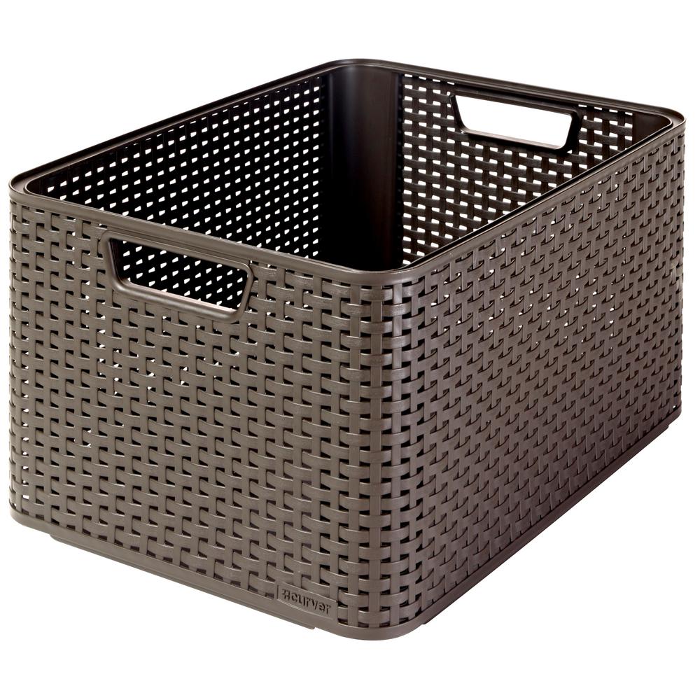 Home Depot Storage Bins Curver Style 12 8 in x 9 1 in Espresso Plastic Storage Home Depot Storage Bins Curver Style 12 8 in x 9 1 in Espresso Plastic Storage