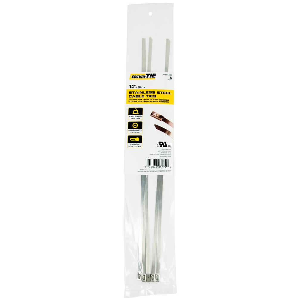 Commercial Electric 14 in. UV Cable Tie, Black (500-Pack)-GT ...