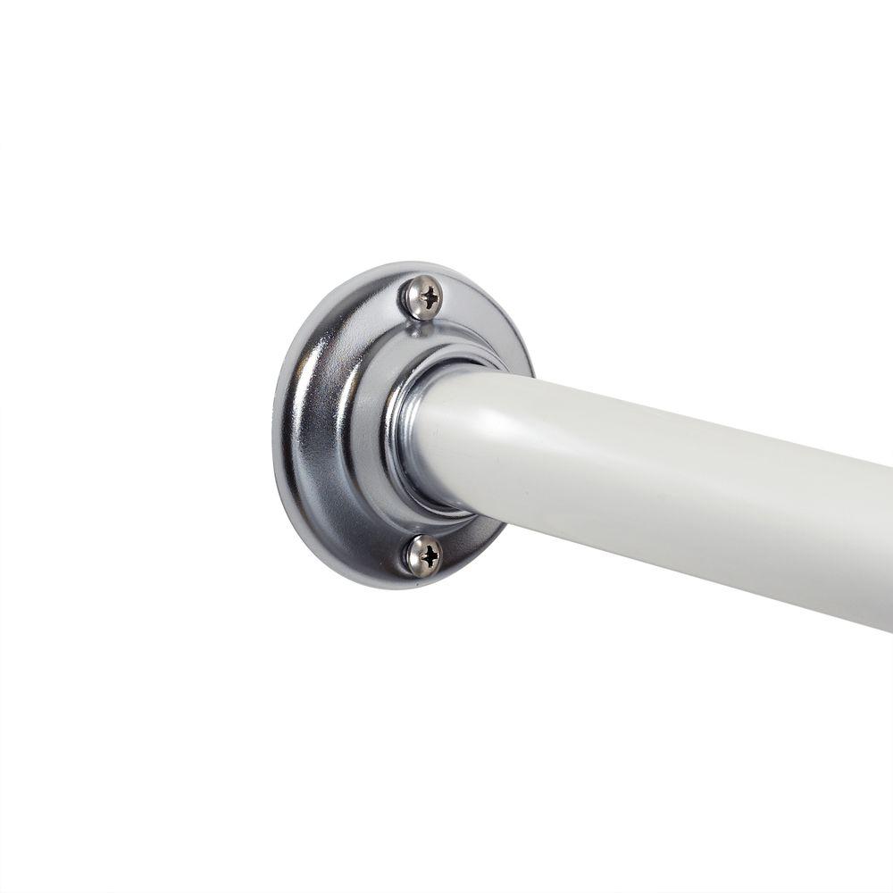 Zenna Home NeverRust 60 in. Aluminum Permanent Mount Shower Rod in