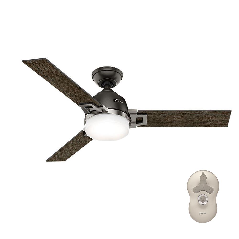 Hunter Leoni 48 In Led Indoor Noble Bronze Ceiling Fan With Light Hunter Leoni 48 In Led Indoor Noble Bronze Ceiling Fan With Light
