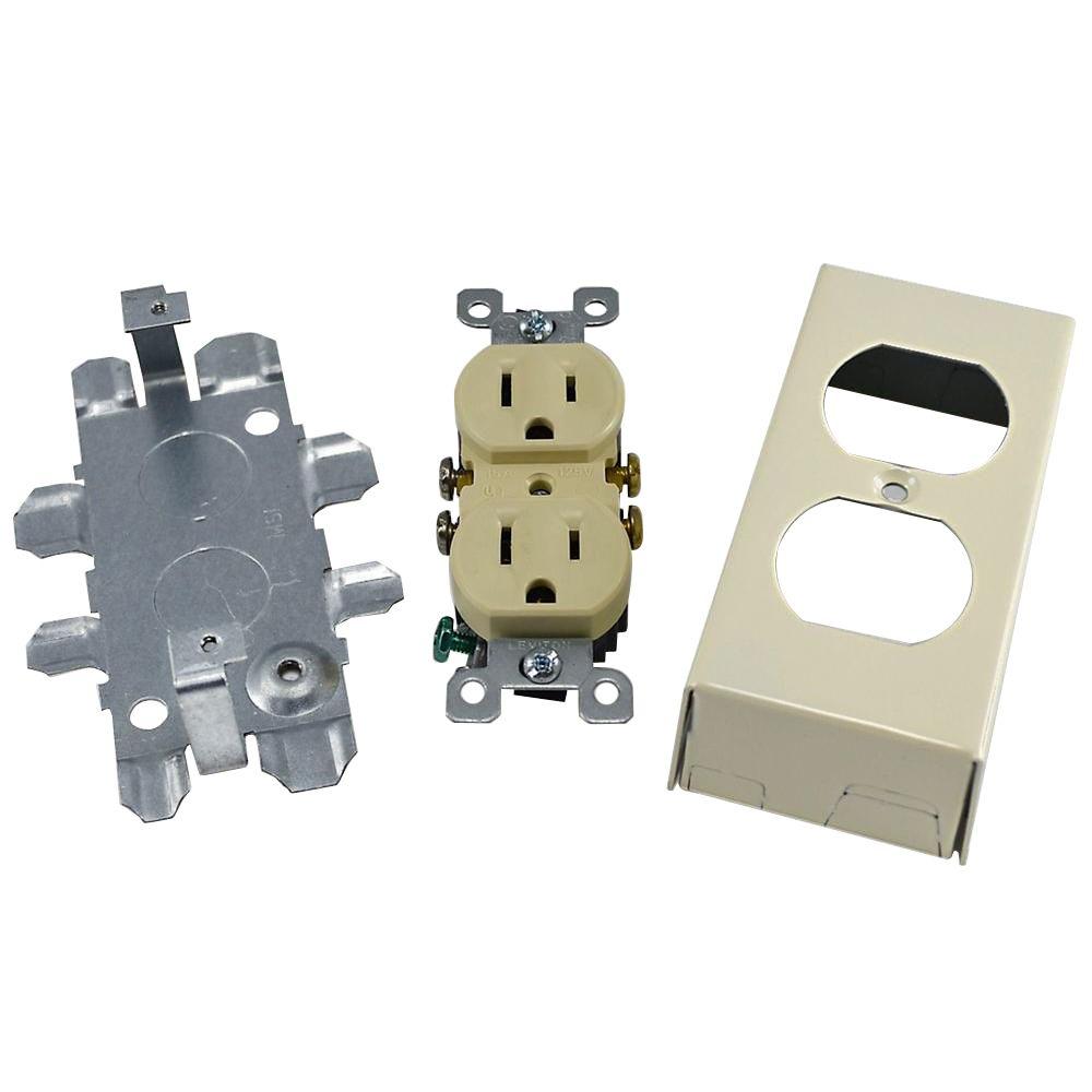 ((5 Pack)) Accessories: Mono Systems Electrical Supplies Grounding Recpt and Box - Ivory SMS57243-G