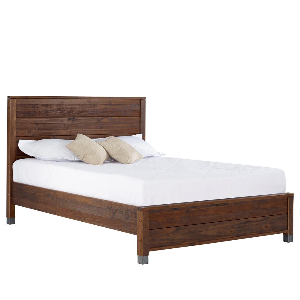 Espresso King Size Wood Platform Bed Frame Panel Headboard Bedroom Furniture Home Garden Instantorganicgarden Beds Bed Frames