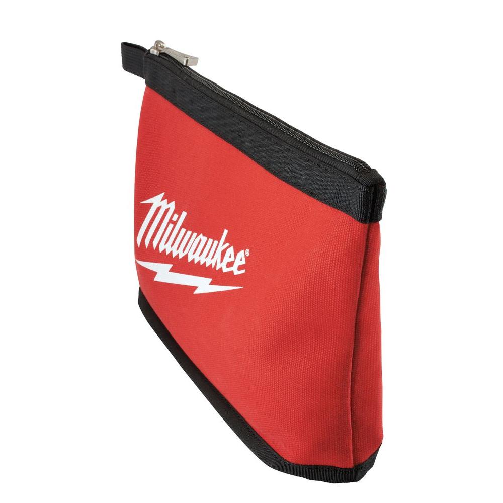 Milwaukee Red Zipper Pouch Tool Storage Durable Heavy Duty Water