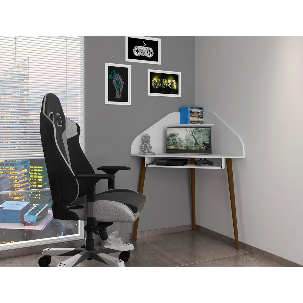 Manhattan Comfort Bradley White 4 Piece Round Sectional Cubicle Desk With Keyboard Shelf 4 229bmc6 The Home Depot