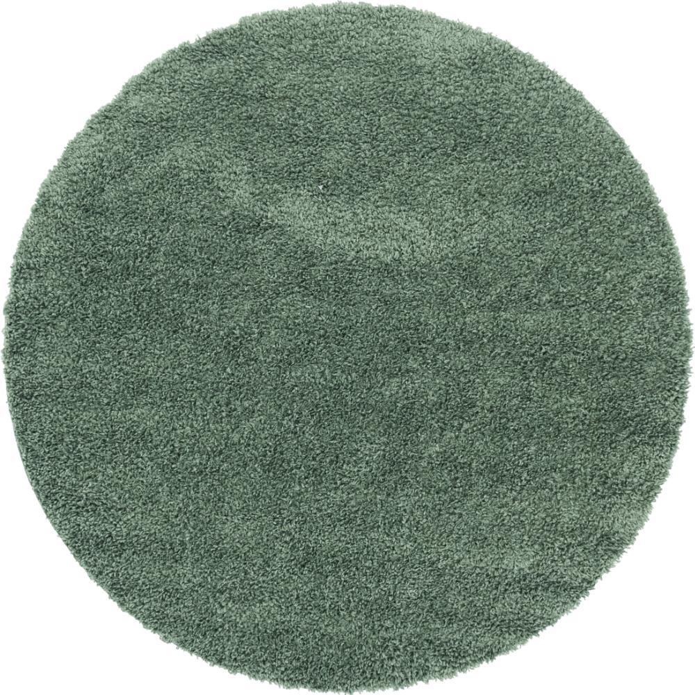 Unique Loom Davos Shag Sage Green 4 ft. x 4 ft. Round Area Rug3146042