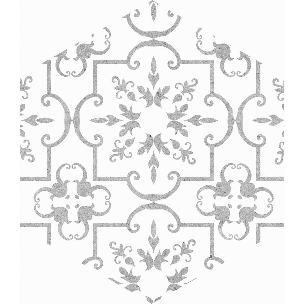 Hexagon Tile Flooring The Home Depot Carrara Hexagon Decorative 9 6 In X 11 Matte Glazed Porcelain Floor And Wall