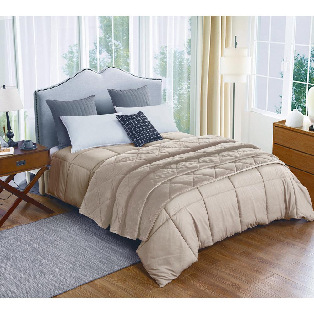 Vellux Original Tan Nylon Full/Queen Blanket-027399019666 - The Home Depot