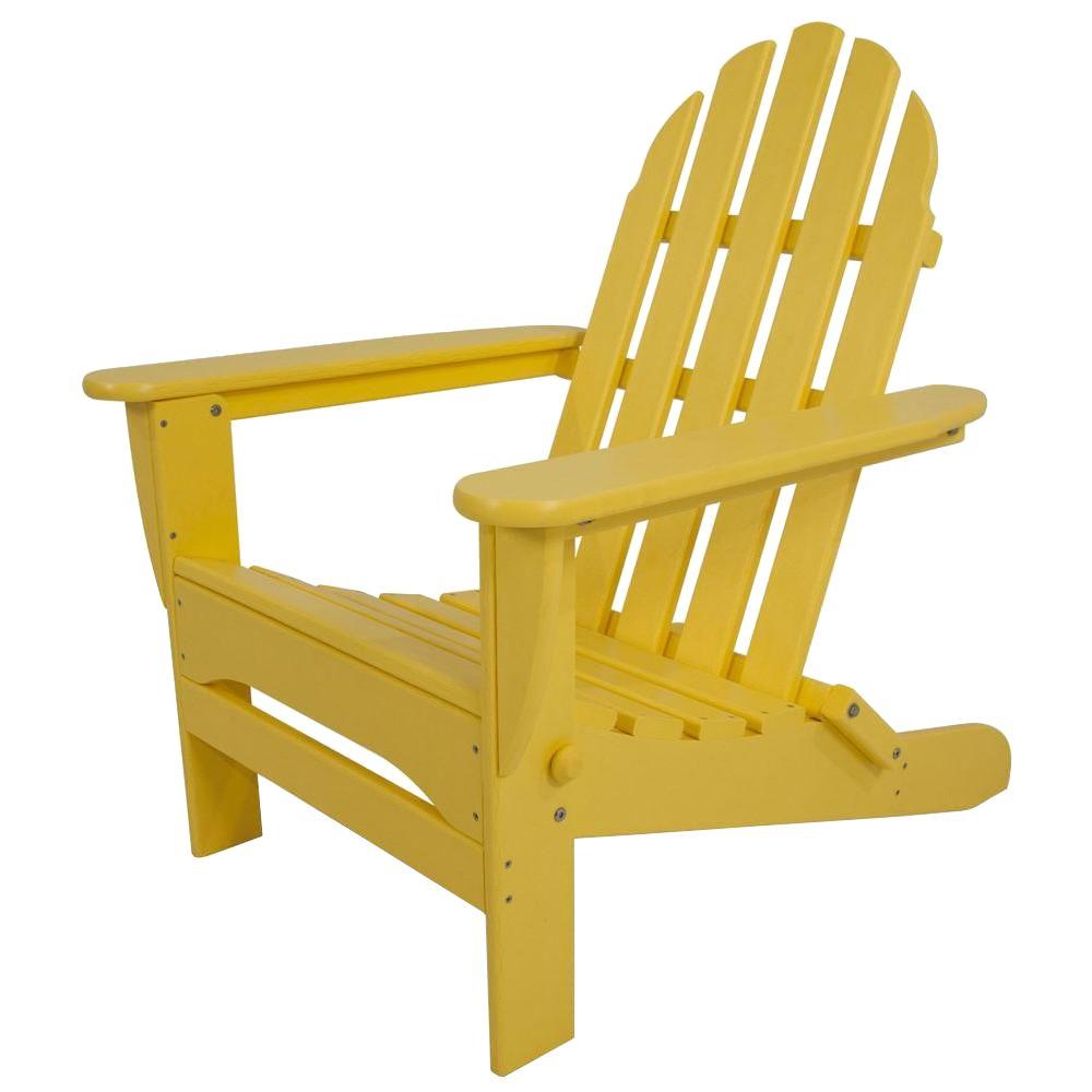 Polywood Classic Lemon Plastic Patio Adirondack Chair Ad5030le