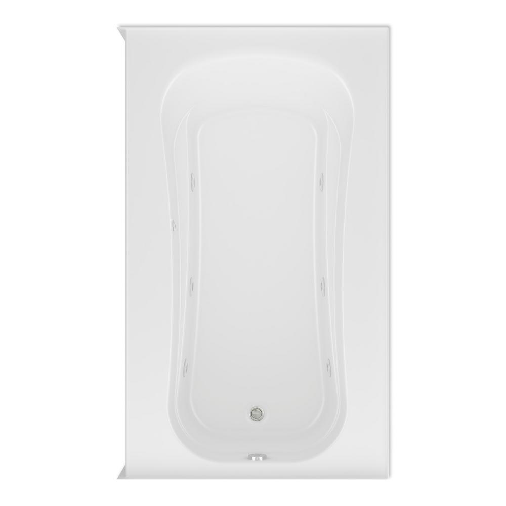 Aquatic Cariani 72 in. Acrylic Right Drain Rectangular Alcove Whirlpool