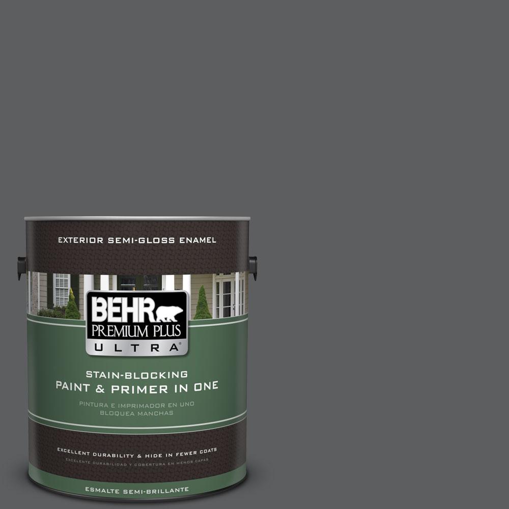 BEHR Premium Plus Ultra 1-gal. #N500-6 Graphic Charcoal Semi-Gloss ...