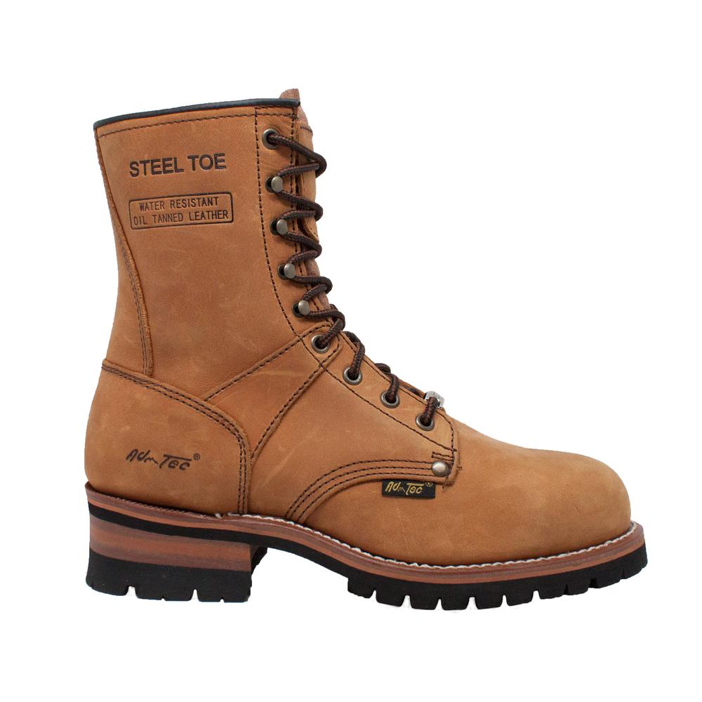 tan logger boots