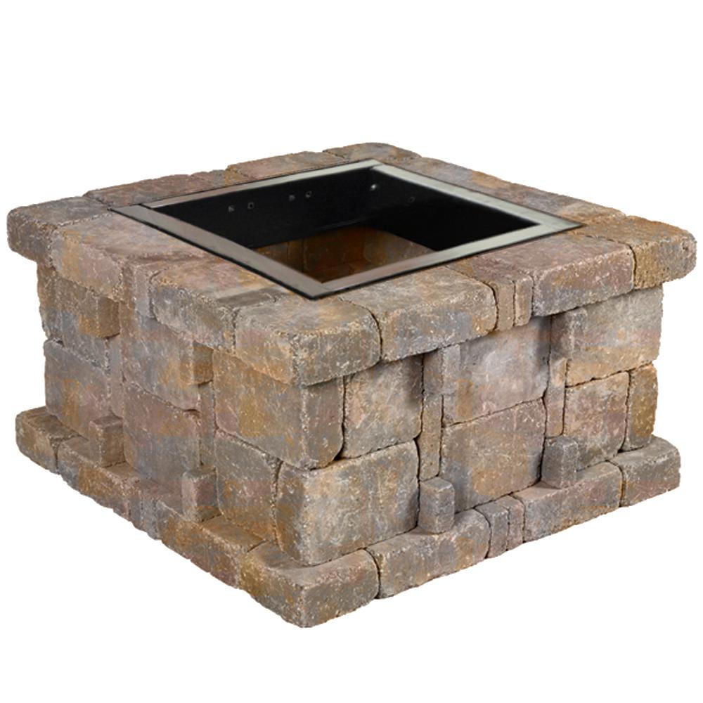 Pavestone RumbleStone 38.5 in. x 14 in. Square Concrete ...