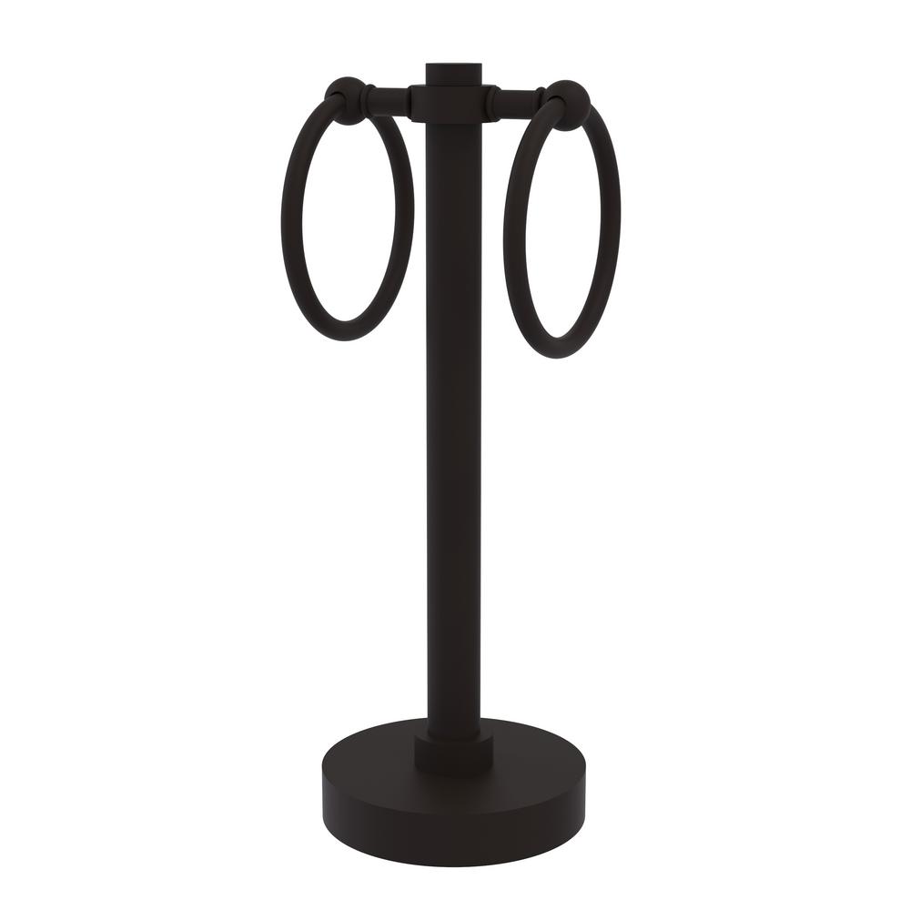 Freestanding Towel Rings Bathroom Hardware The Home Depot Vanity Top 2 Towel Ring Guest Holder In Oil Rubbed Bronze