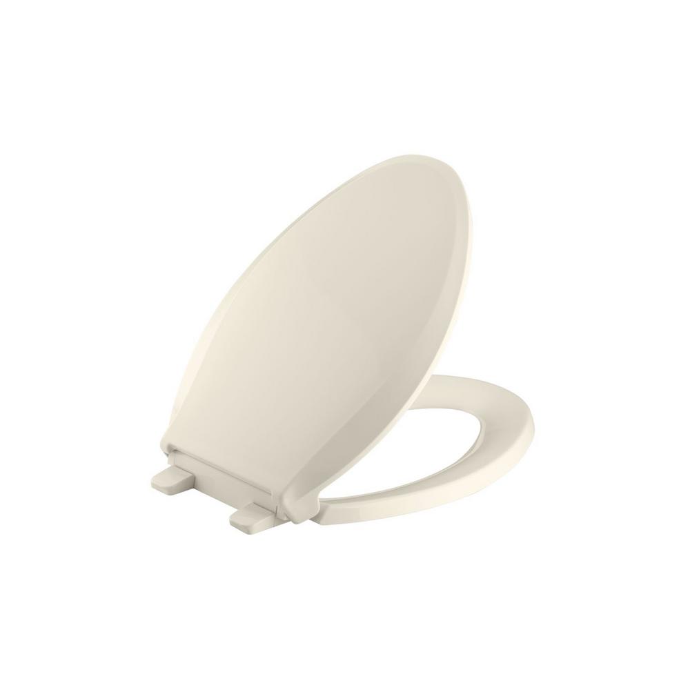 Kohler K-7315-47 Cachet Quick-Relase Grip-Tight Elongated Toilet Seat Almond ...