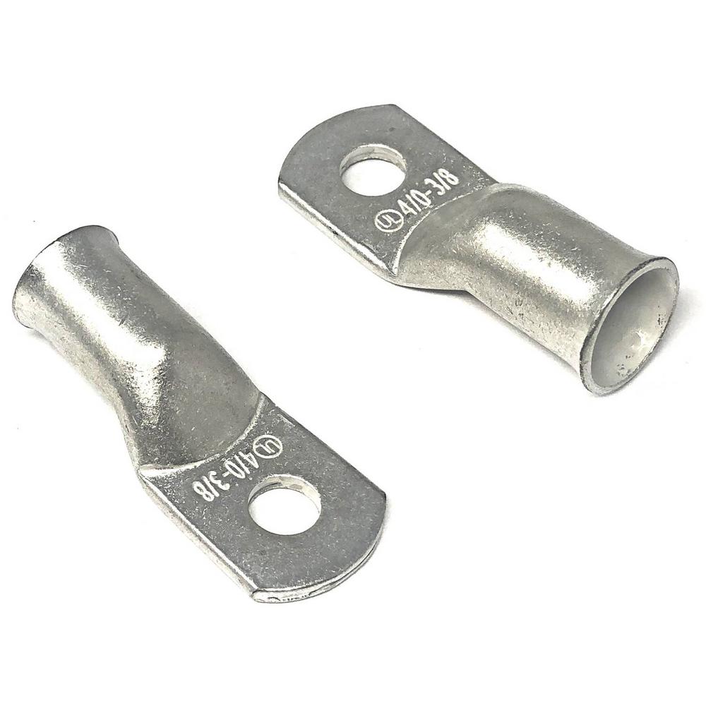 3//8/” Hole Tinned Solid Copper Cable Lugs Heavy Duty Battery Wire Ends Eyelets Ring Terminal Connectors NEP 2 AWG