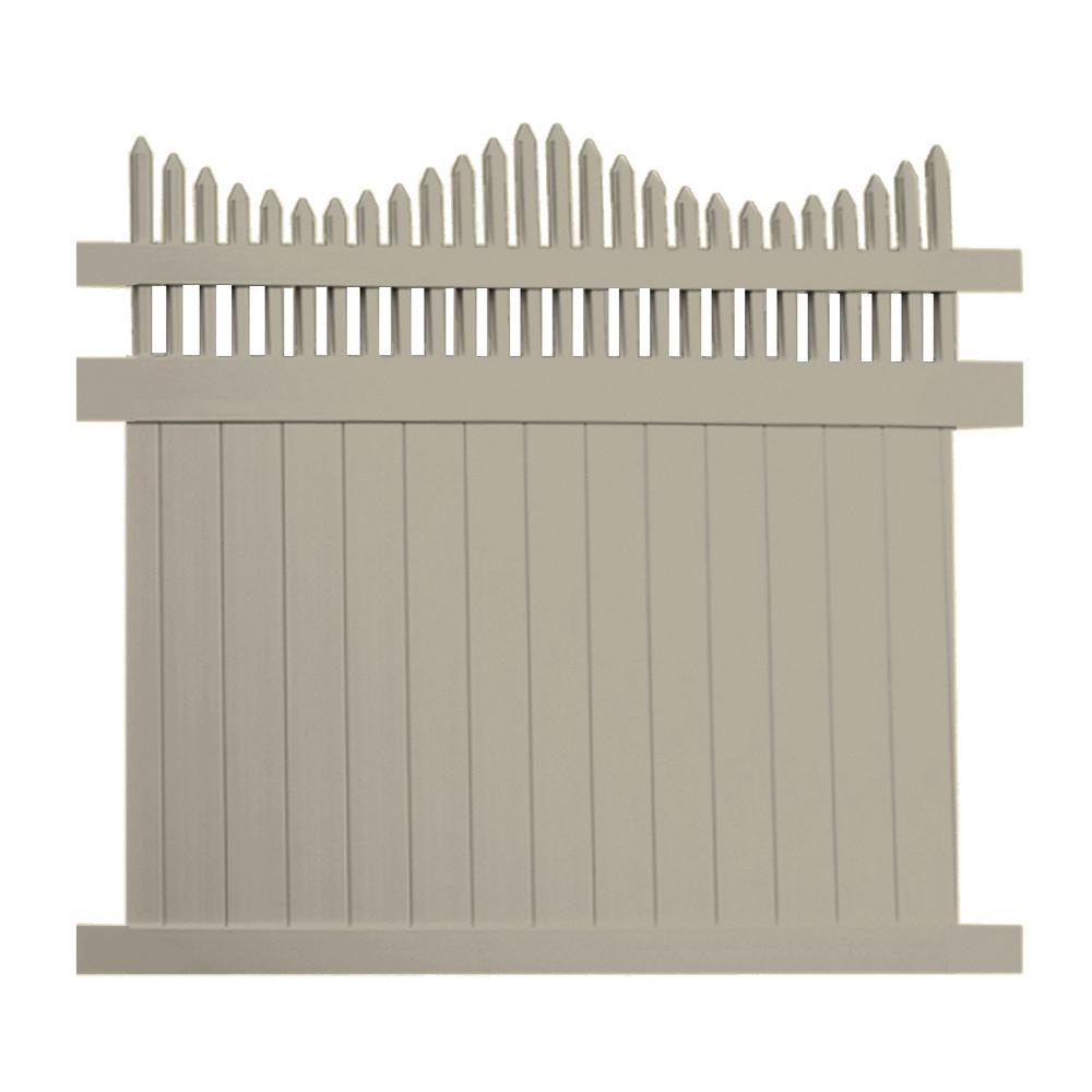 Weatherables Louisville 5 ft. H x 8 ft. W Khaki Vinyl Privacy Fence