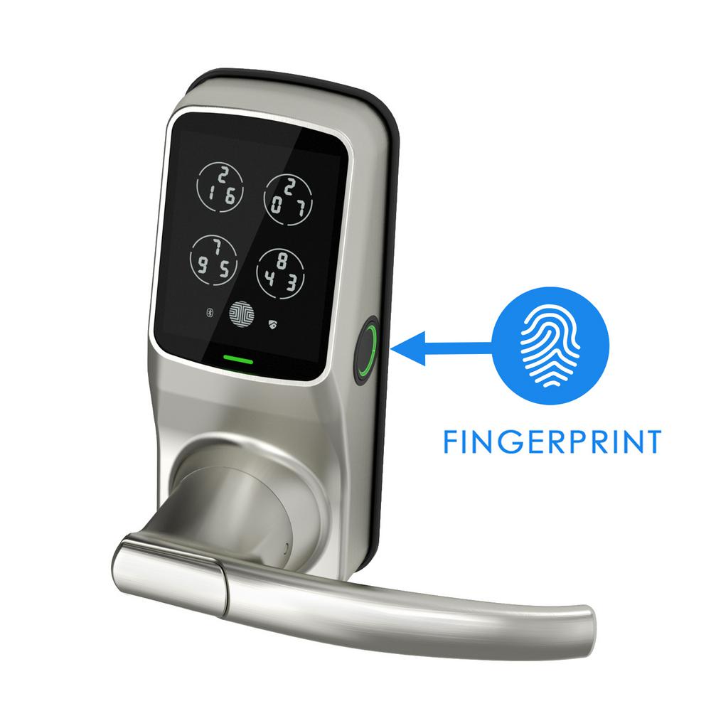 | Advanced Electronic Touchscreen System Discrete PIN Code Input Matte Black iOS and Android Latch Edition Auto Lock Lockly Fingerprint Bluetooth Keyless Entry Door Smart Lock PGD628F