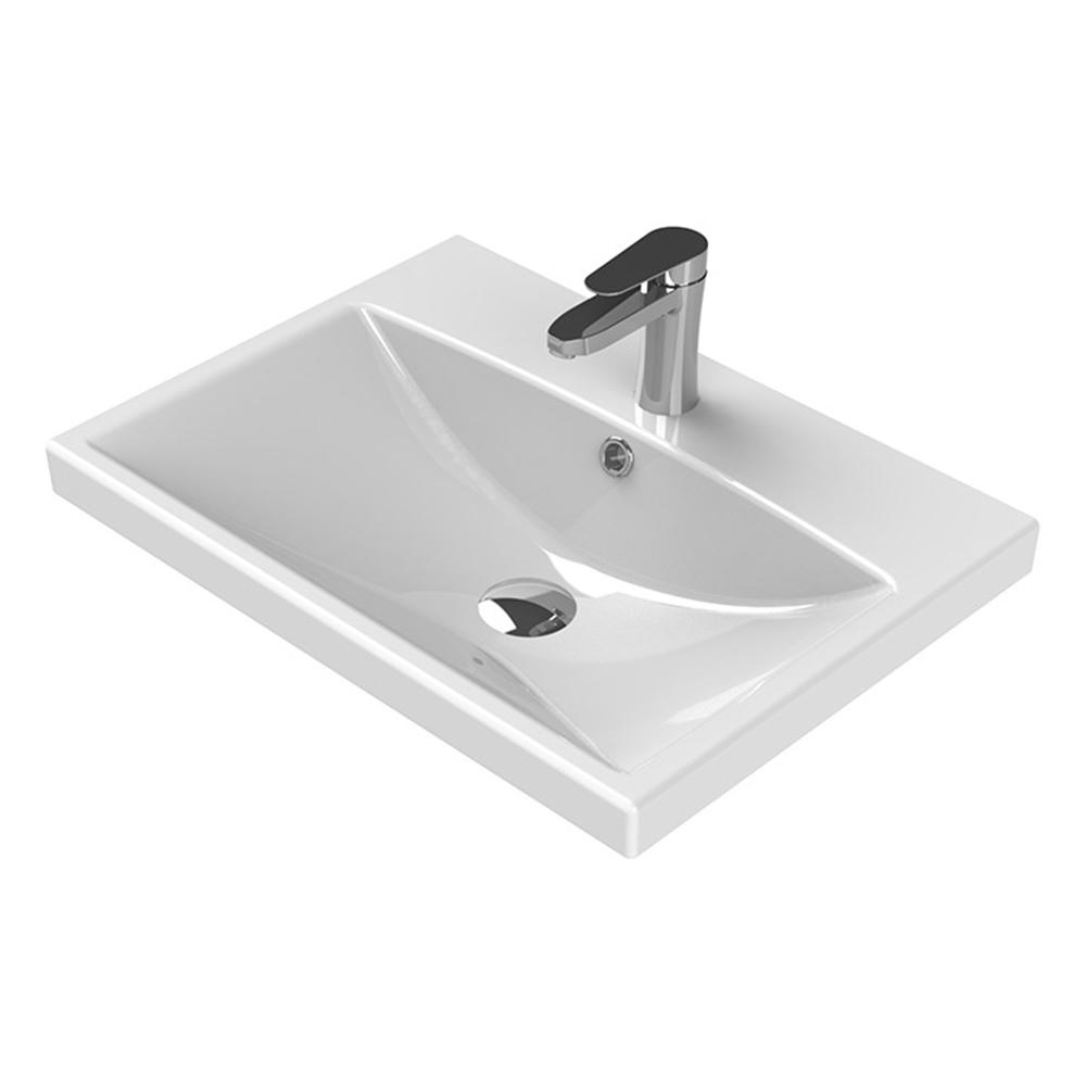 Elite Wall Mounted Bathroom Sink In White