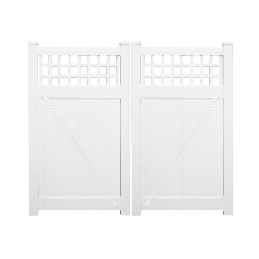 Weatherables Scottsdale 7.4 ft. W x 7 ft. H White Vinyl Privacy Double ...