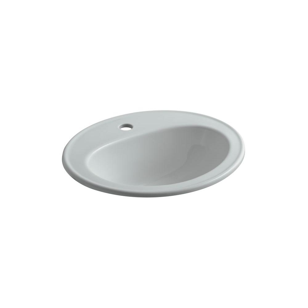 KOHLER Pennington Drop-In Vitreous China Bathroom Sink in Ice Grey with
