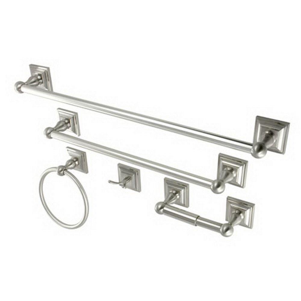 Kingston Brass 5Piece Bathroom Accessory Set in Satin Nickel