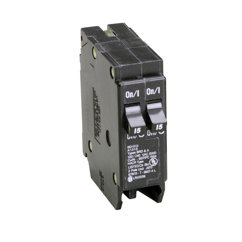 Eaton Bd 2 15 Amp Single Pole Tandem Ctl Circuit Breaker Bd1515 The Home Depot