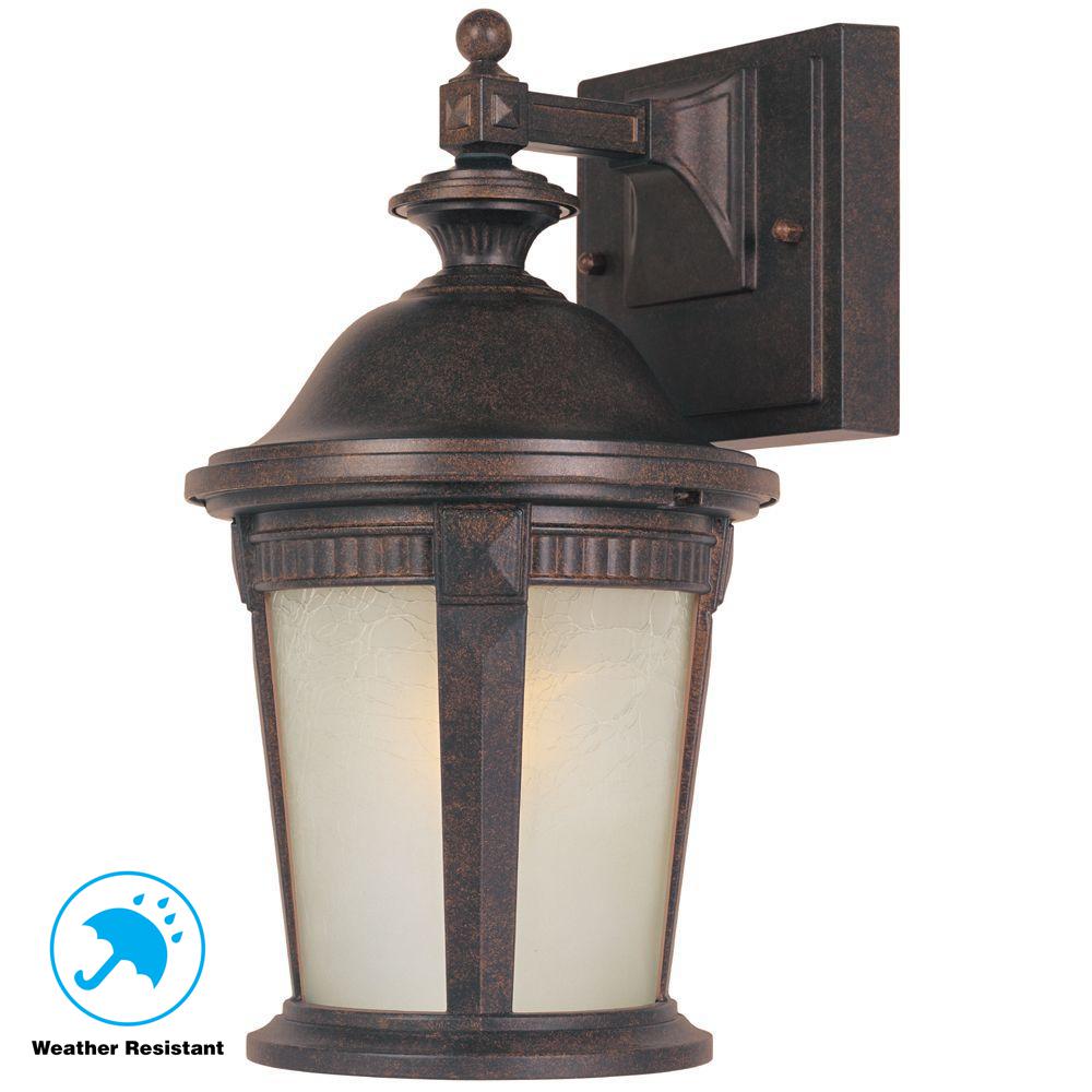 Specialty Finishes Hampton Bay Outdoor Wall Mounted Lighting Mystic Bronze Outdoor Wall Mount Lantern