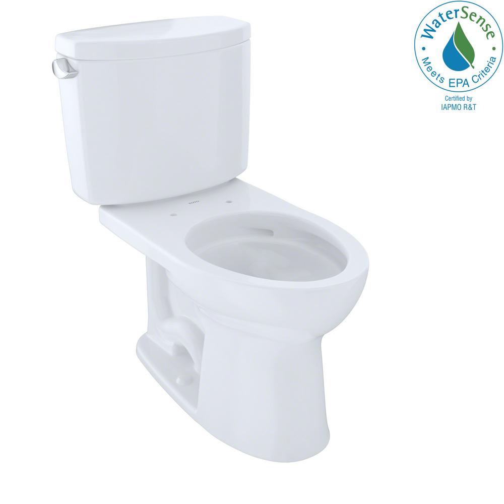 Toto Toilets Toilet Seats Bidets The Home Depot Drake Ii 2 Piece 1 28 Gpf Single Flush Elongated Toilet With Cefiontect In Cotton White