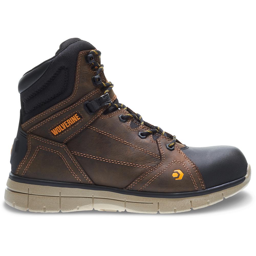 Wolverine Men's Rigger Waterproof 6'' Work Boots Composite Toe Brown Size 10.5(W)W10797 10