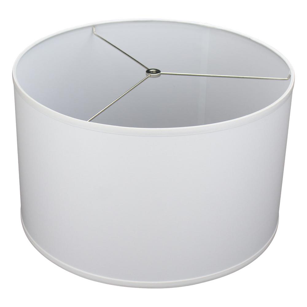 H Linen White Drum Lamp Shade, White Linen Lamp Shade Drum