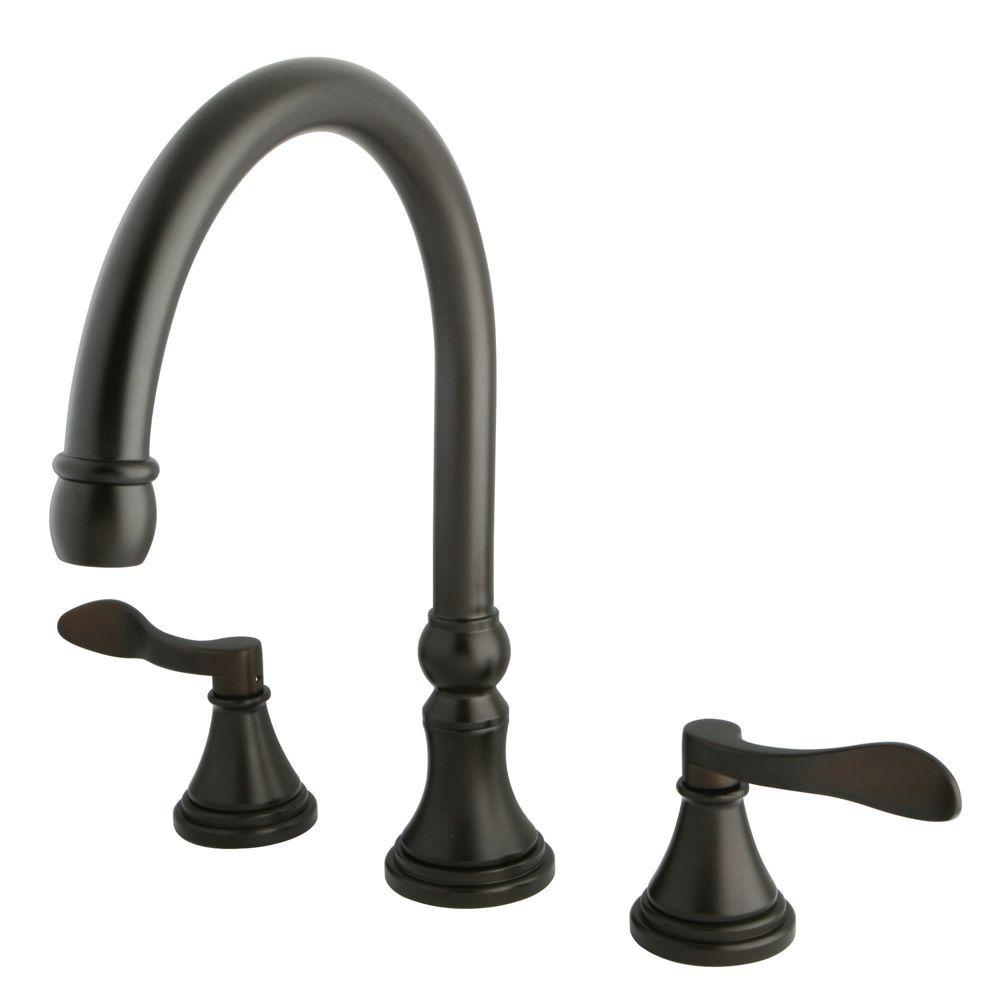 Kingston Brass French 2 Handle Deck Mount Roman Tub Faucet In Oil Rubbed Bronze Hks2345dfl The 4984