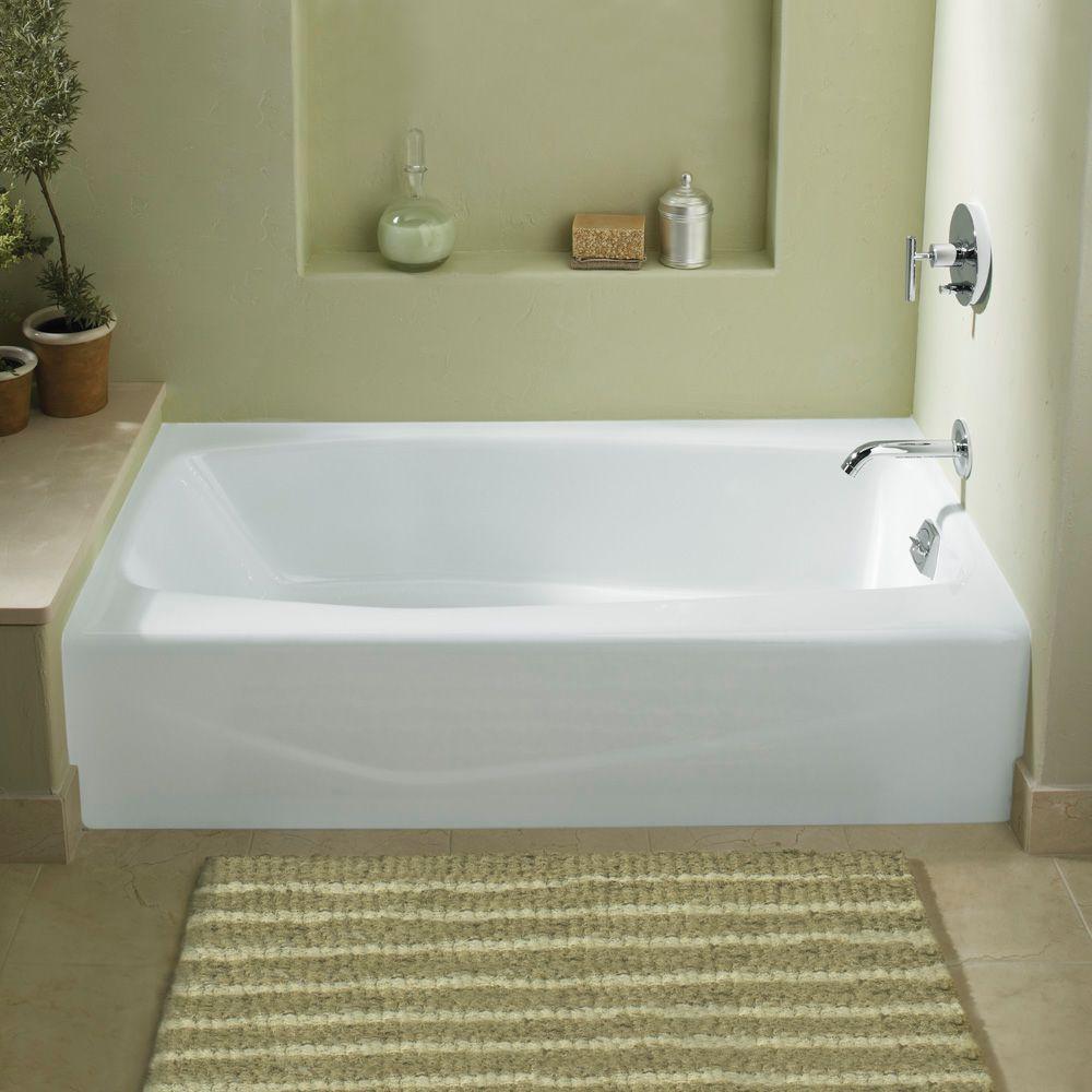 Kohler Villager 5 Ft Cast Iron Right Hand Drain Rectangular Alcove Non Whirlpool Bathtub In White Kohler Villager 5 Ft Cast Iron Right Hand Drain Rectangular Alcove Non Whirlpool Bathtub In White