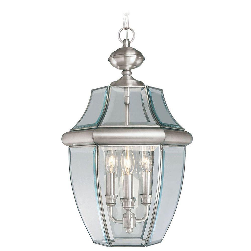 Providence 3 Light Brushed Nickel Outdoor Hanging Pendant Providence 3 Light Brushed Nickel Outdoor Hanging Pendant