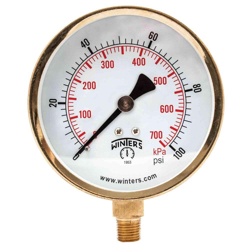 Water Source 200 PSI Pressure Gauge with 1/4 in. Lower Connection-M2002 ...